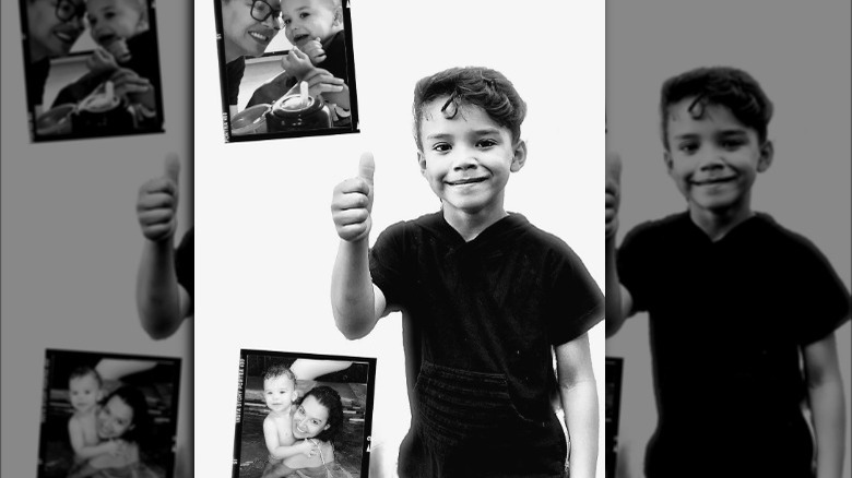 Naya Rivera's son Josey posing for a picture