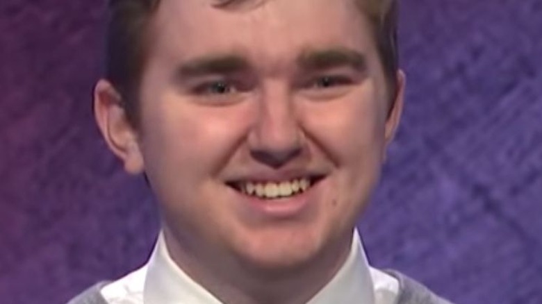 Brayden Smith smiling while on Jeopardy!