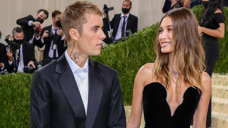 Justin Bieber and Hailey Bieber attending The 2021 Met Gala