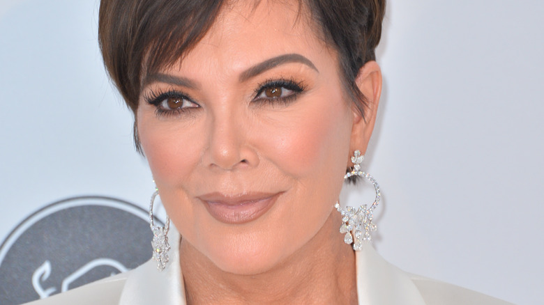 Kris Jenner wearing earrings