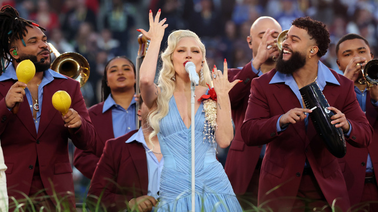 Lady Gaga rocks out onstage