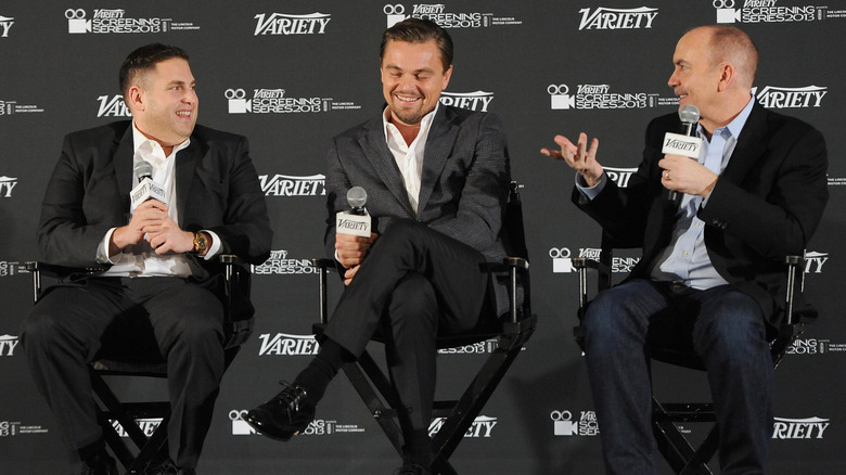 The actors of "The Wolf of Wall Street" speaking at a panel