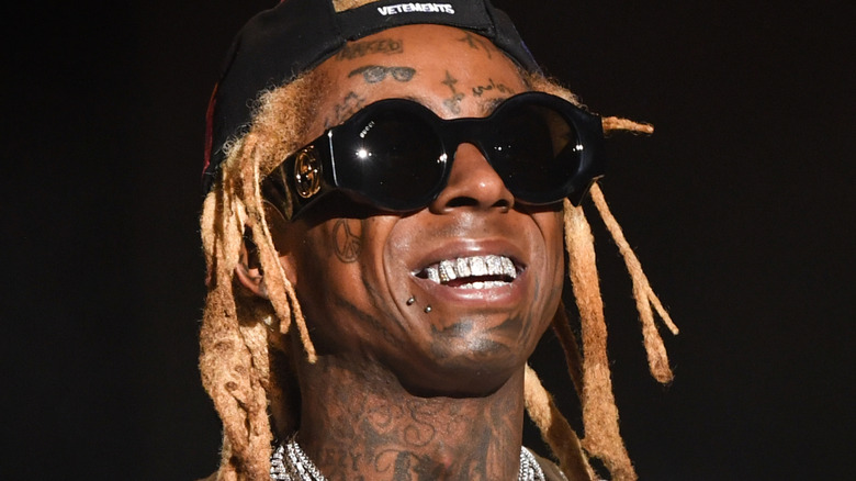 Lil Wayne performing in New Orleans