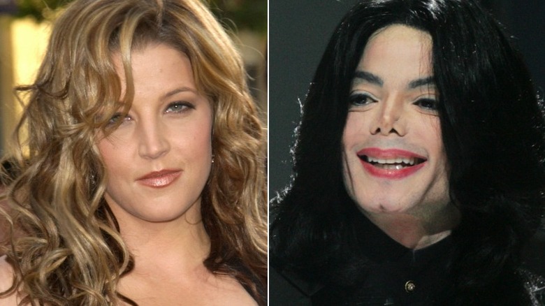 Lisa Marie Presley; Michael Jackson smiling