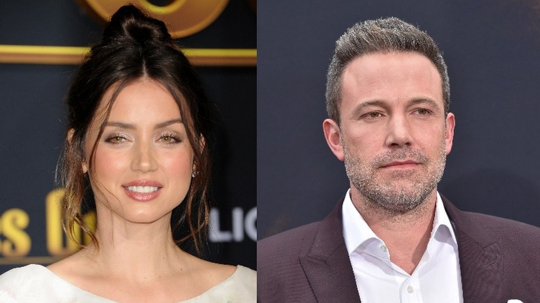 Ana de Armas and Ben Affleck split image