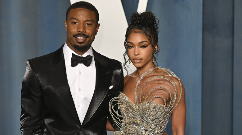 Lori Harvey posing with Michael B. Jordan