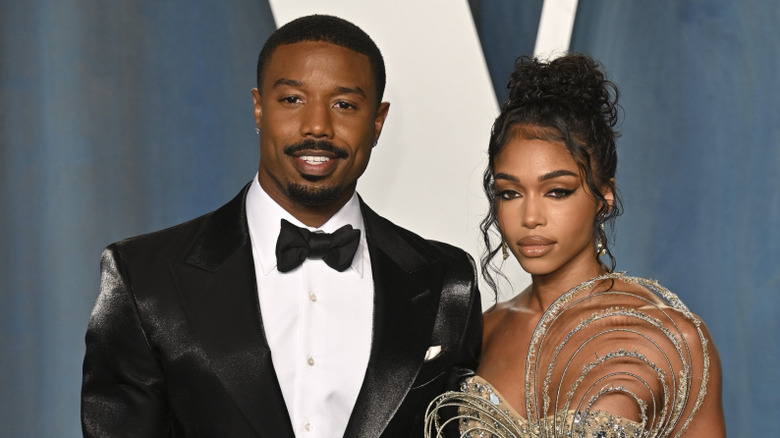 Lori Harvey posing with Michael B. Jordan