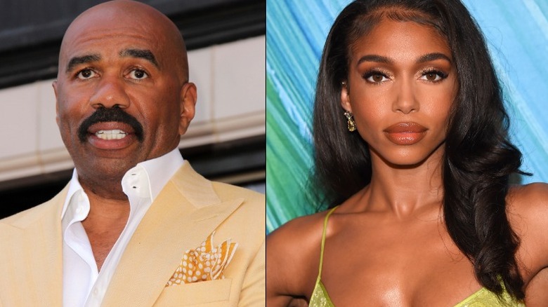 Lori Harvey, Steve Harvey pictures side by side