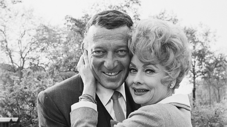 Lucille Ball hugs Gary Morton