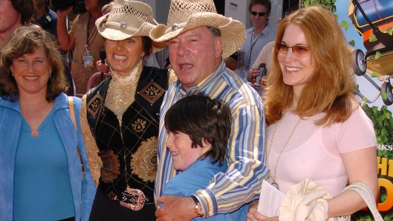 William Shatner with his then wife Elizabeth and family in 2006.