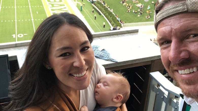 Joanna and Chip Gaines baby Crew baseball