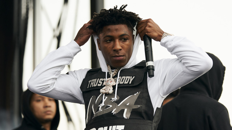 NBA Youngboy with mic in his hand