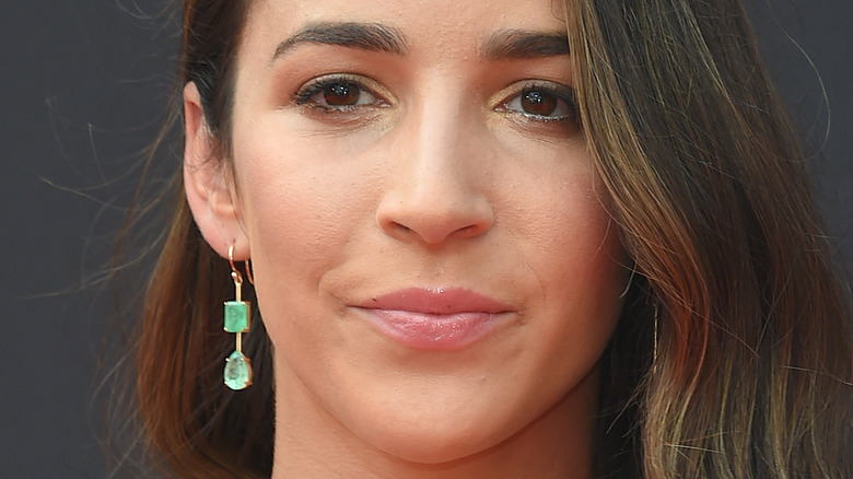 Aly Raisman green earrings