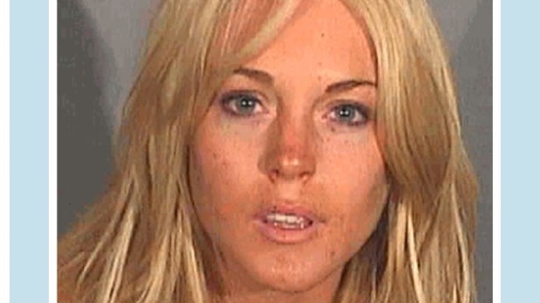 Lindsay Lohan looking disheveled in mug shot