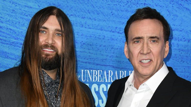 Nicolas Cage poses with his son Weston