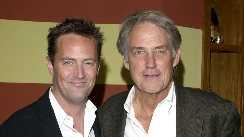 Matthew Perry poses with John Bennett Perry