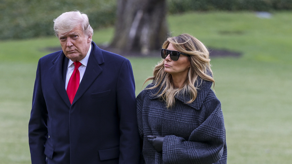 Melania Trump walking with Donald Trump