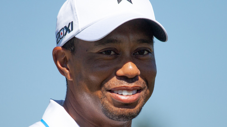 Tiger Woods smiling