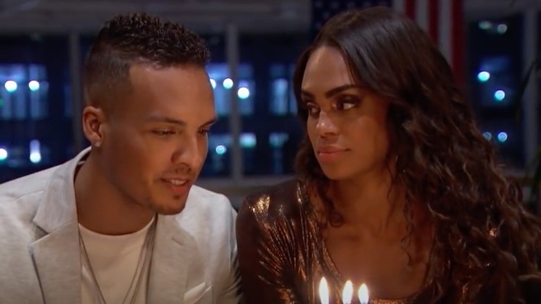 Michelle Young sits with a contestant