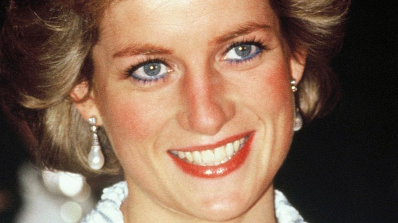 Diana, Princess of Wales, attends a dinner in France in 1988 