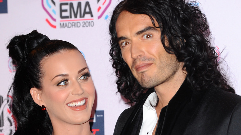Katy Perry and Russell Brand photographed at event