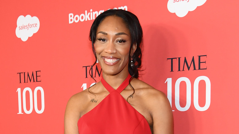 A'ja Wilson poses at the TIME gala