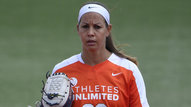 Cat Osterman on the pitch