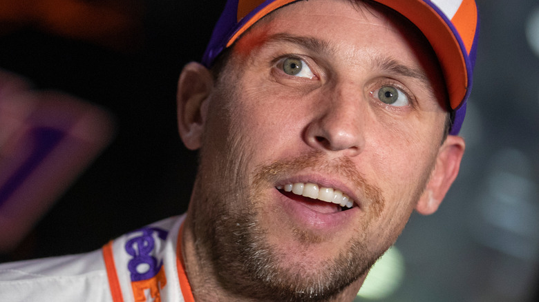 Denny Hamlin in FedEx cap