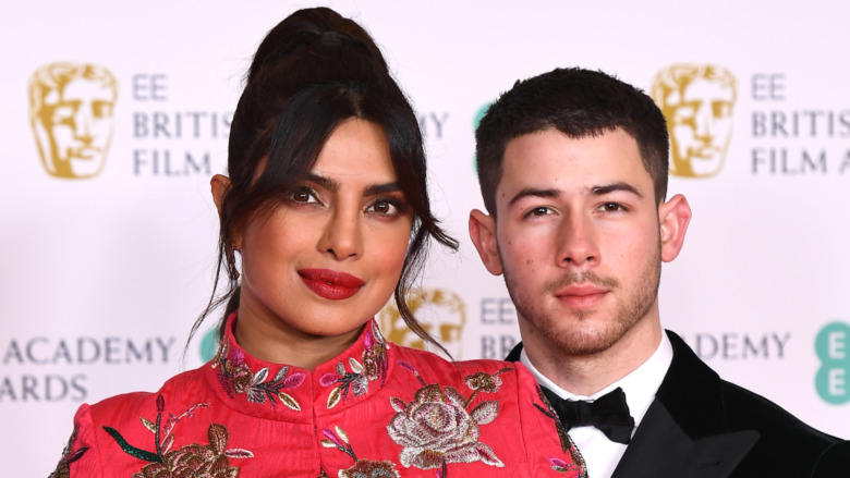 Nick Jonas and Priyanka Chopra smile