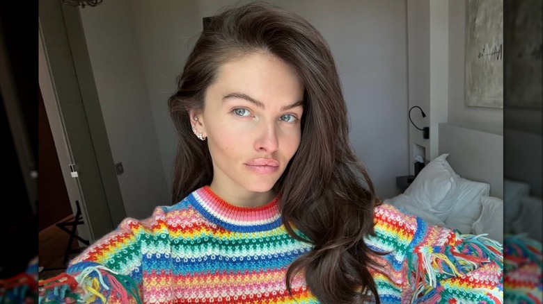 Thylane Blondeau posing for a selfie