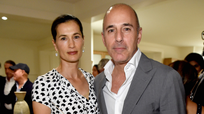 Annette Roque posing with Matt Lauer