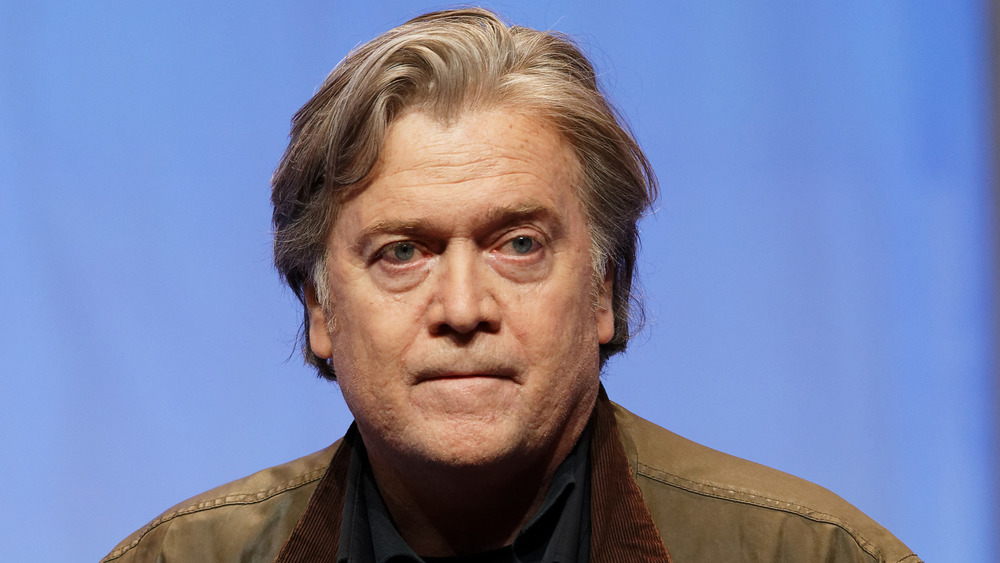 Steve Bannon stares off into the distance