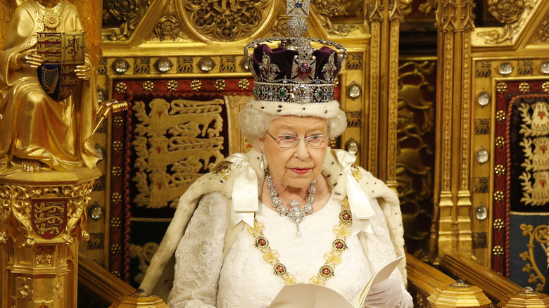 Queen Elizabeth II on throne