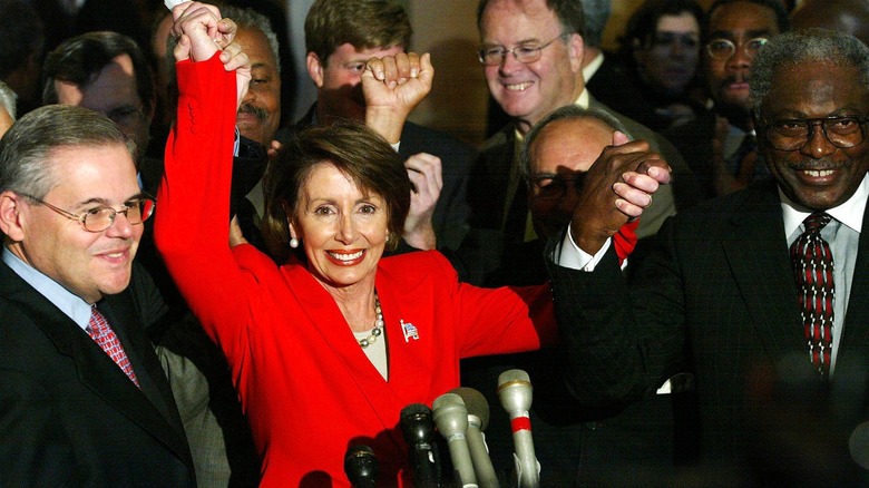 Nancy Pelosi celebrating