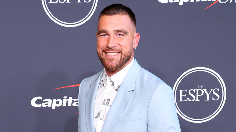 Travis Kelce baby blue suit