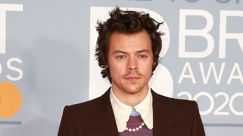 Harry Styles at the Brit Awards in 2020