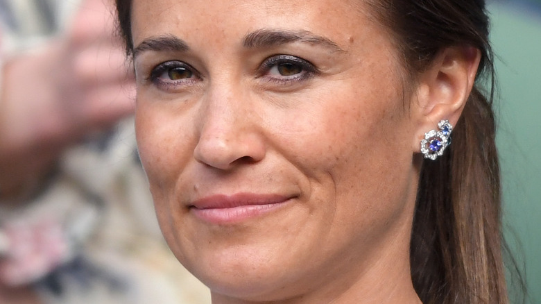 Pippa Middleton smiling with lips closed