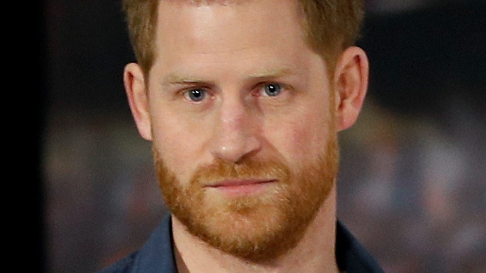 Prince Harry looking serious