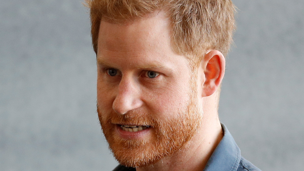 Prince Harry looking agitated