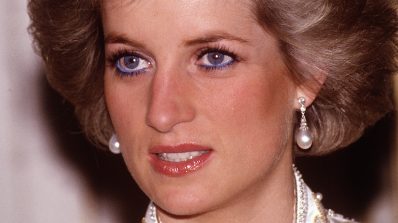 Princess Diana with blue eyeliner