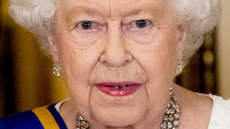 Queen Elizabeth with a neutral expression