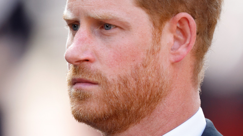 Prince Harry looking serious