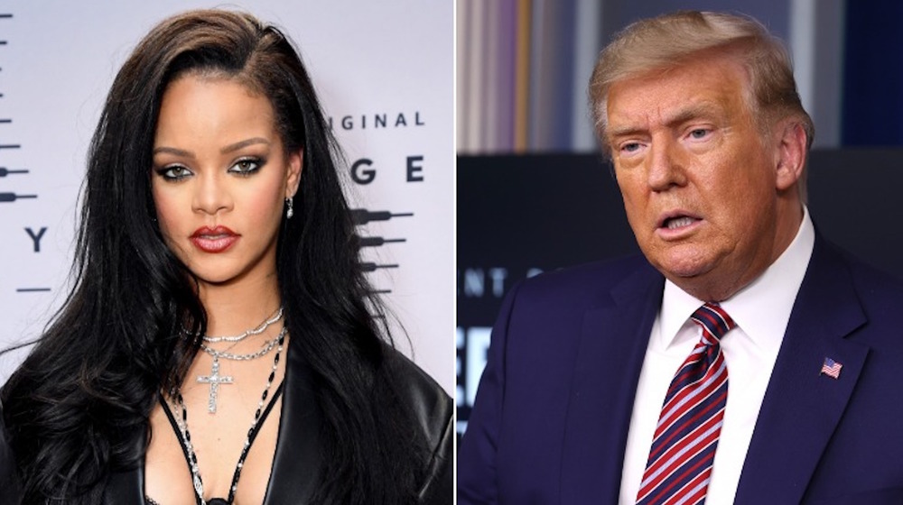 Rihanna and Donald Trump side-by-side