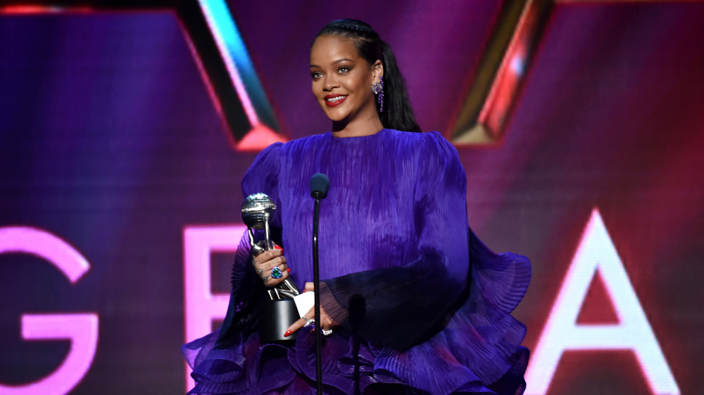 Rihanna accepting the Presidents Award in 2020