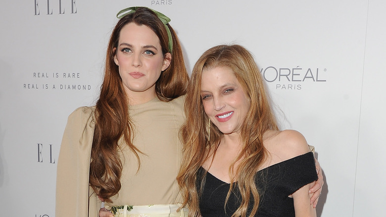 Riley Keough and Lisa Marie Presley smiling