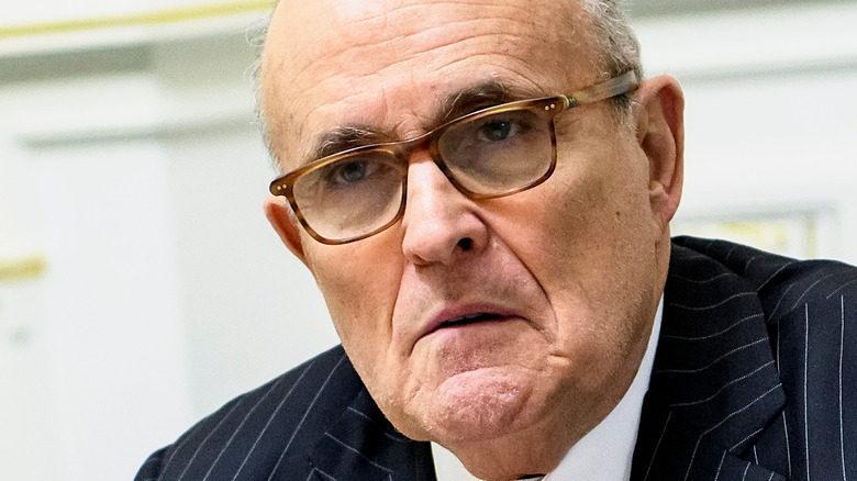 Rudy Giuliani staring