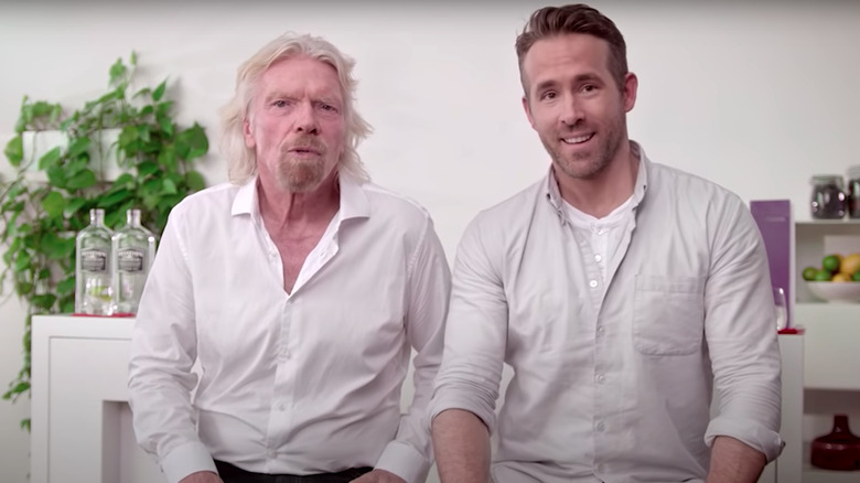 Sir Richard Branson and Ryan Reynolds announcing the Virgin Atlantic/Aviation deal