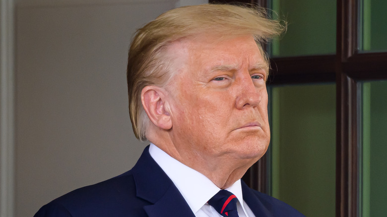 Donald Trump frowning