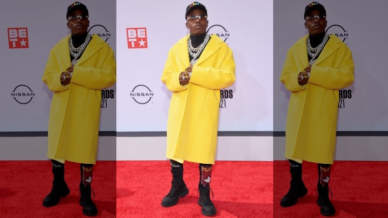 DaBaby arrives for the 2021 BET Awards