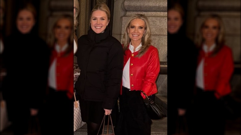 Karoline Leavitt and Dana Perino pose together.